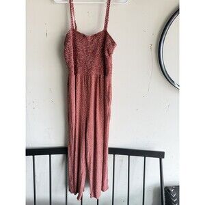 Old Navy Womens 1X Red Polka Dot Romper Spaghetti Strap Wide Leg Jumpsuit